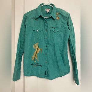 Wrangler Girls Western Shirt Pearl Snap - size L